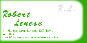 robert lencse business card